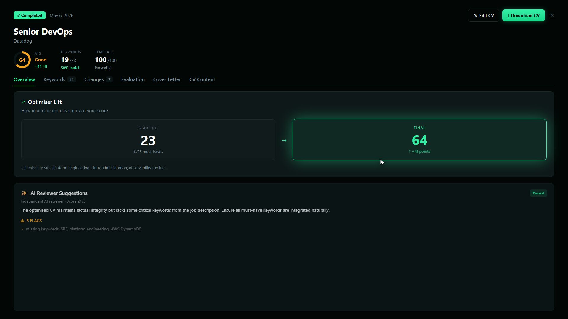 CVPilot demo preview